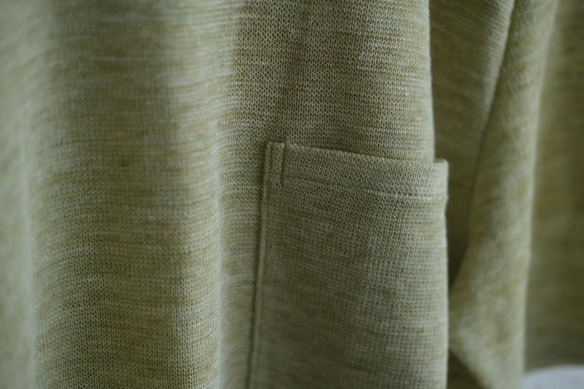 リネンニット半袖プルオーバー｜メンズ｜アシッドグリーン