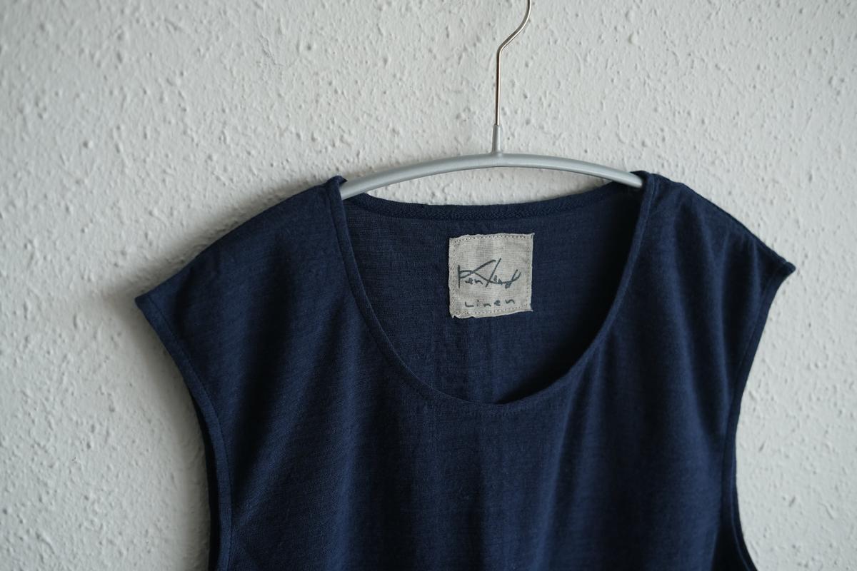 リネンコットンアンダーウェア ノースリーブ｜メンズ｜ダークネイビー