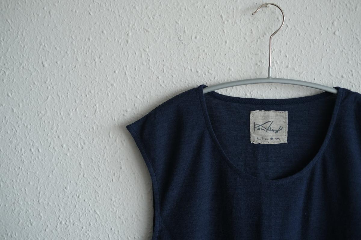 リネンコットンアンダーウェア ノースリーブ｜メンズ｜ダークネイビー
