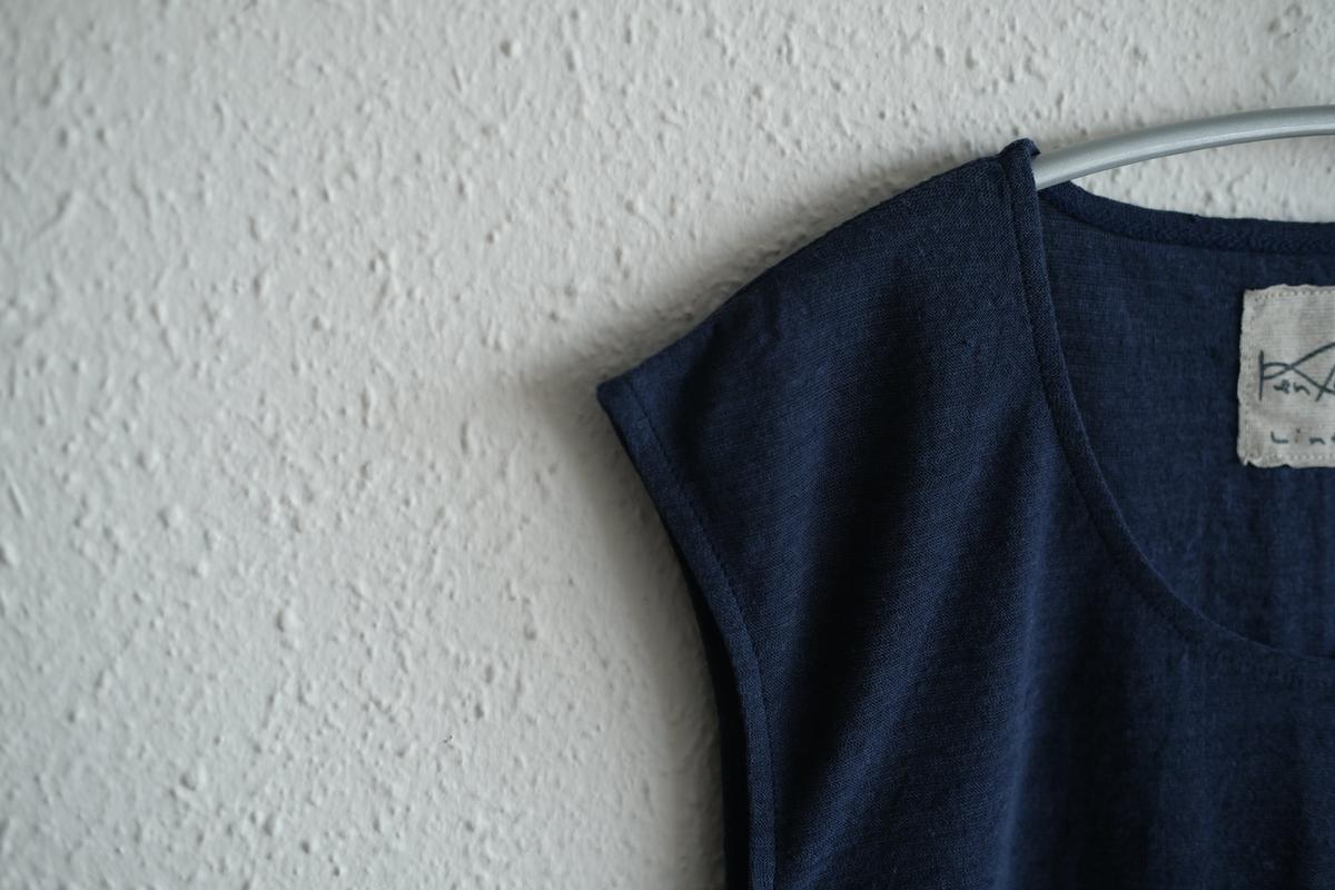 リネンコットンアンダーウェア ノースリーブ｜メンズ｜ダークネイビー