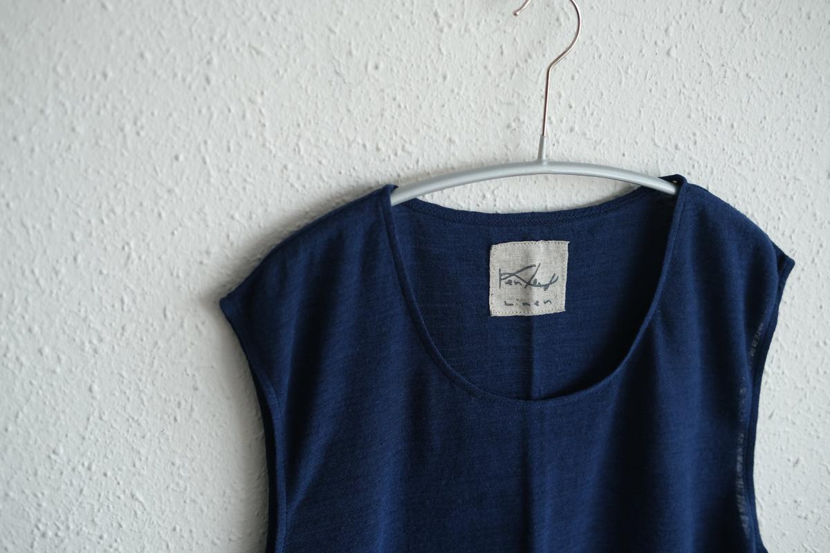 リネンコットンアンダーウェア ノースリーブ｜メンズ｜ネイビー