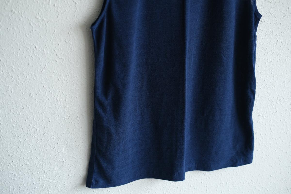 リネンコットンアンダーウェア ノースリーブ｜メンズ｜ネイビー