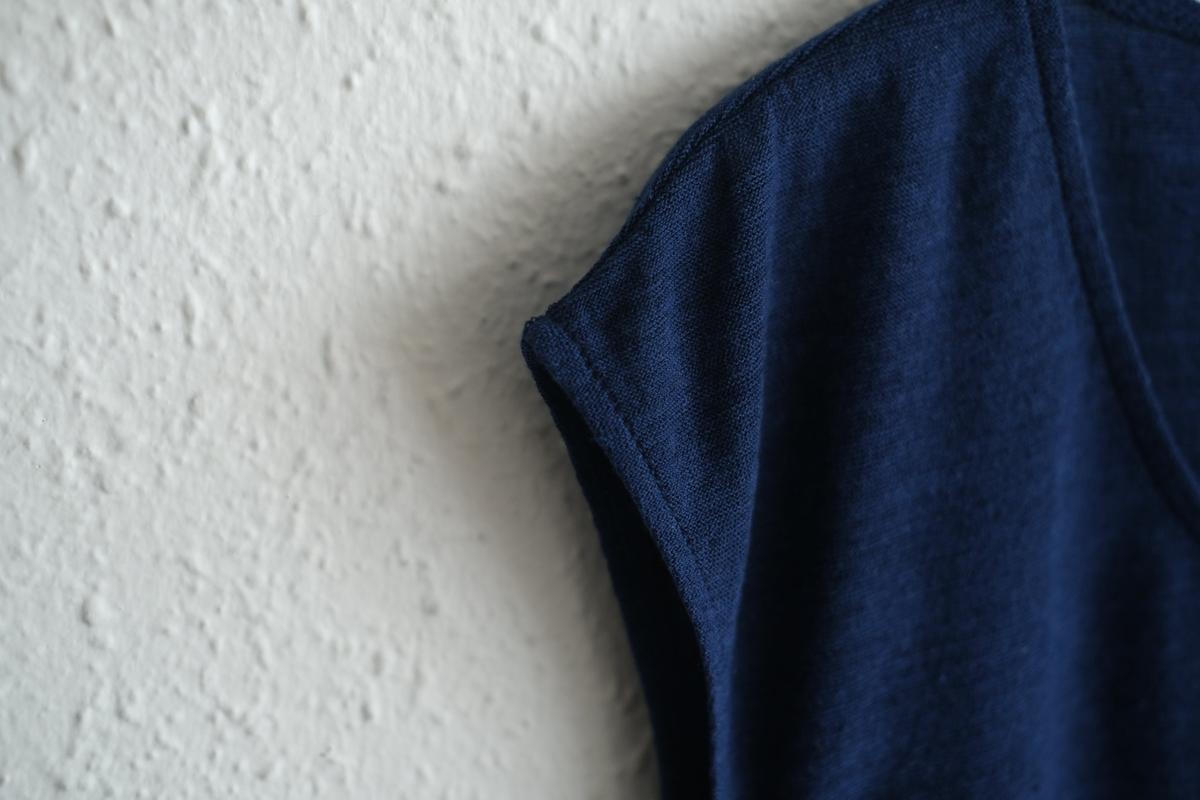 リネンコットンアンダーウェア ノースリーブ｜メンズ｜ネイビー