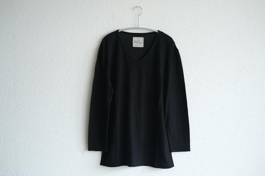 リネンコットンアンダーウェア 9分袖|メンズ|黒