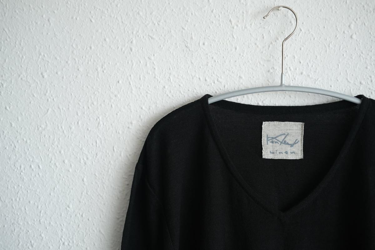 リネンコットンアンダーウェア 9分袖｜メンズ｜黒