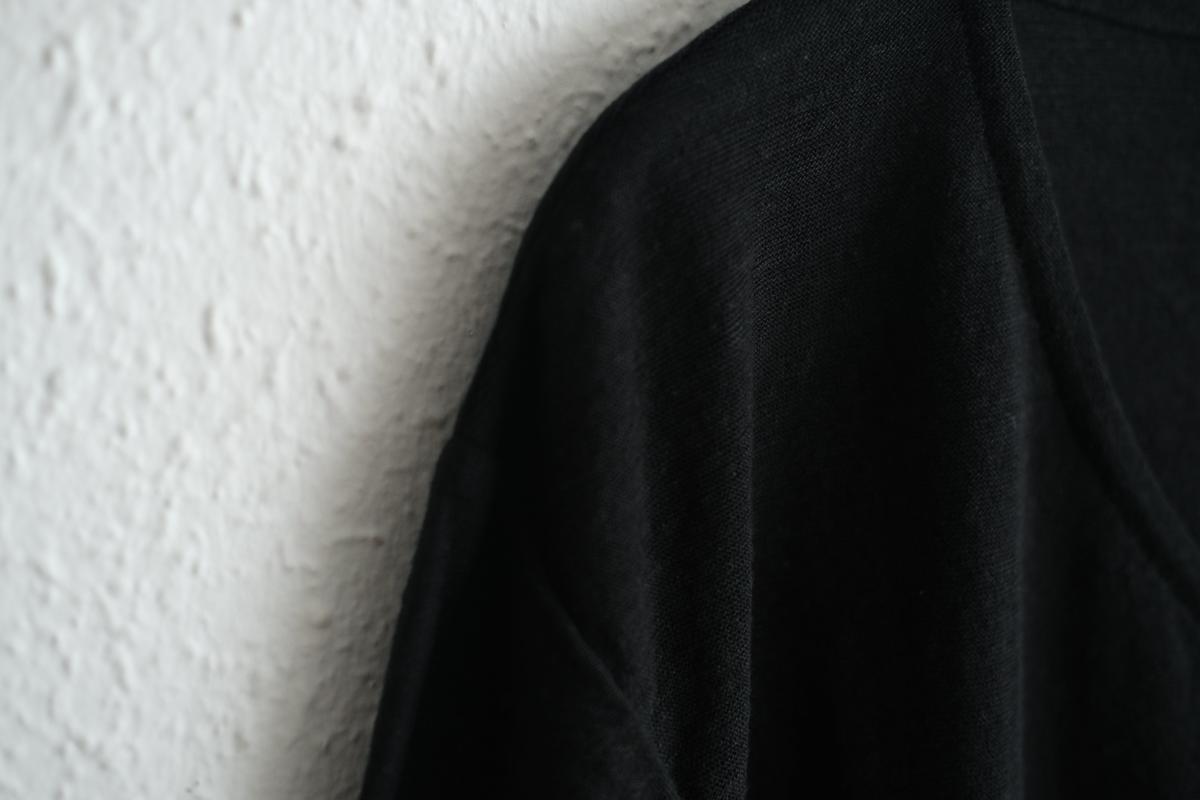 リネンコットンアンダーウェア 9分袖｜メンズ｜黒