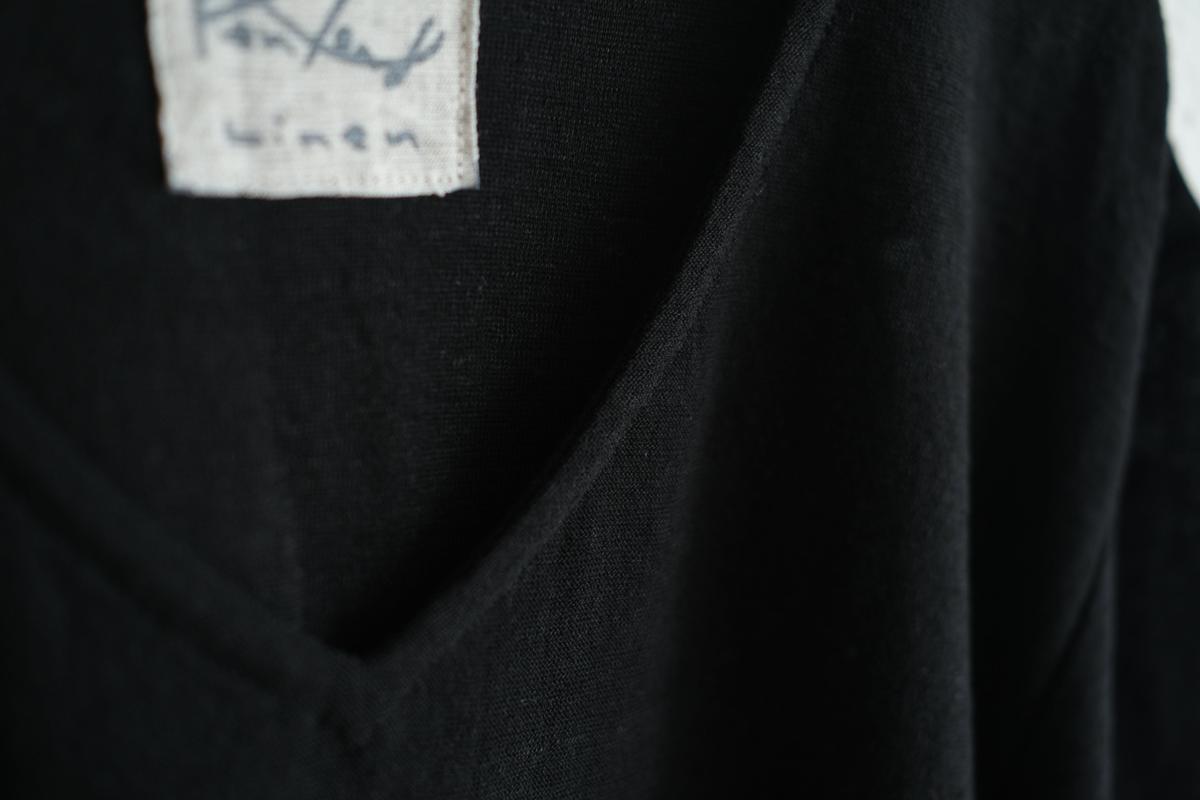 リネンコットンアンダーウェア 9分袖｜メンズ｜黒