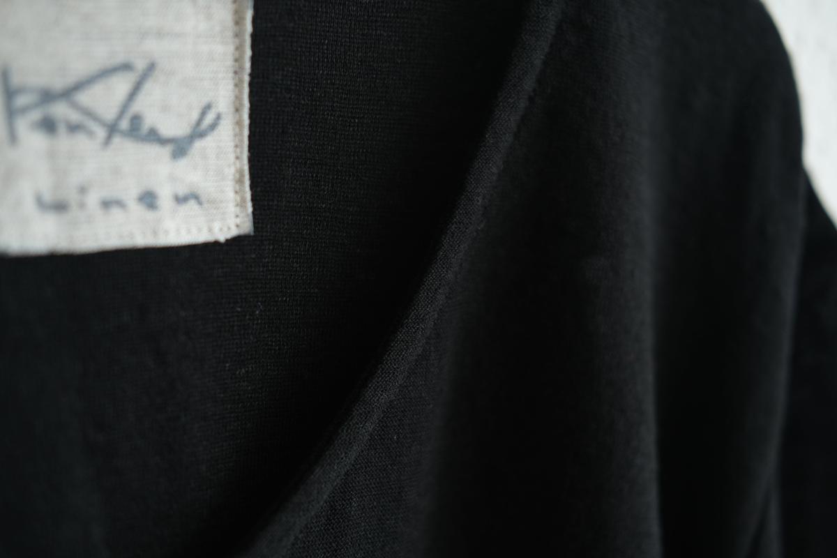 リネンコットンアンダーウェア 9分袖｜メンズ｜黒