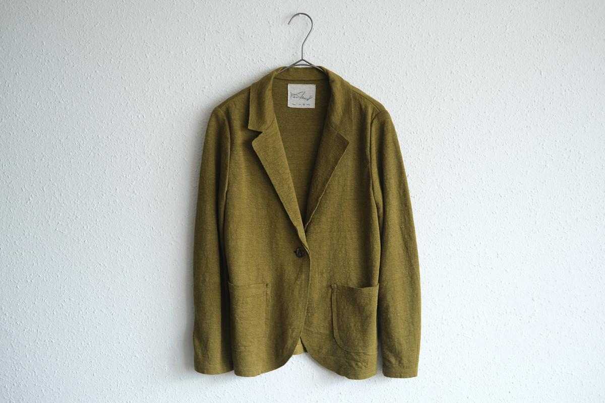 リネンニット ジャケット｜レディース｜カーキ