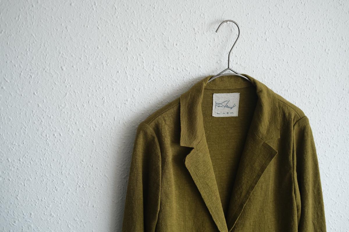 リネンニット ジャケット｜レディース｜カーキ