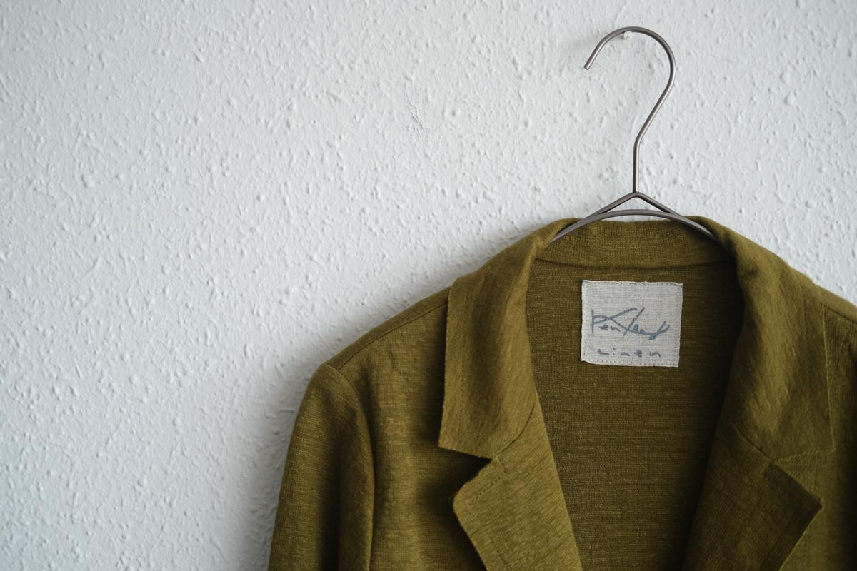 リネンニット ジャケット｜レディース｜カーキ