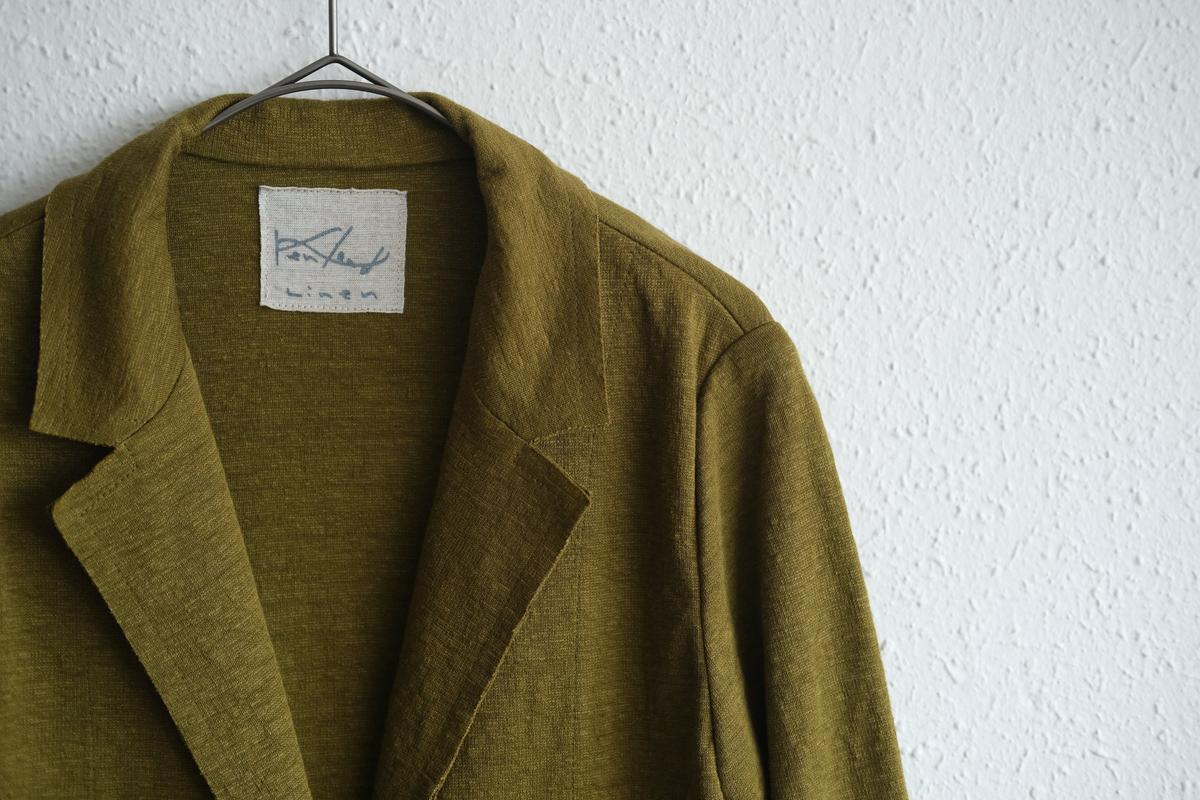 リネンニット ジャケット｜レディース｜カーキ