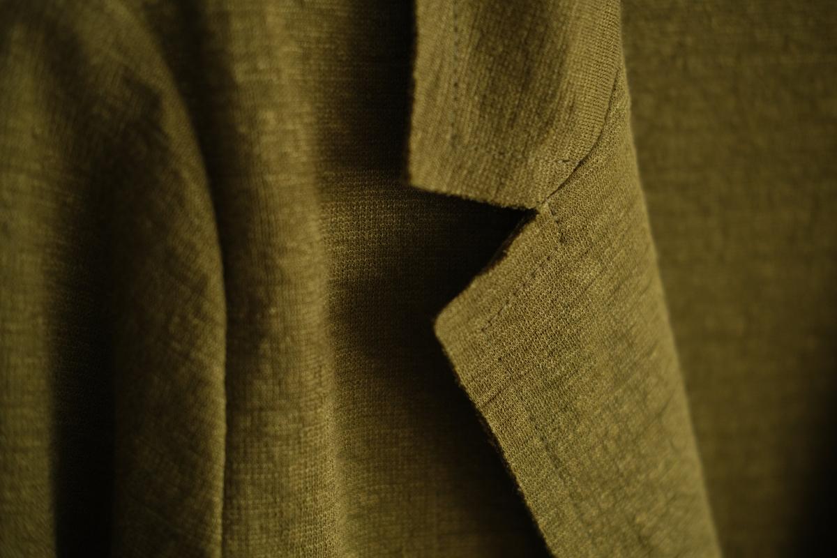 リネンニット ジャケット｜レディース｜カーキ