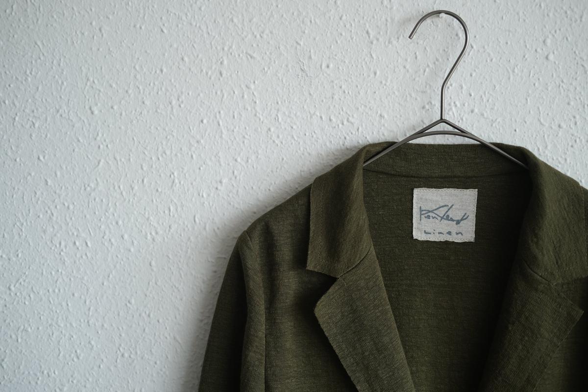 リネンニット ジャケット｜レディース｜モスグリーン