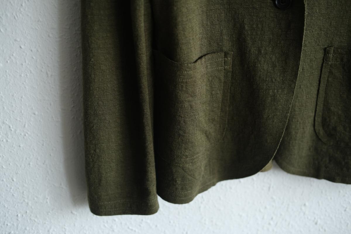 リネンニット ジャケット｜レディース｜モスグリーン
