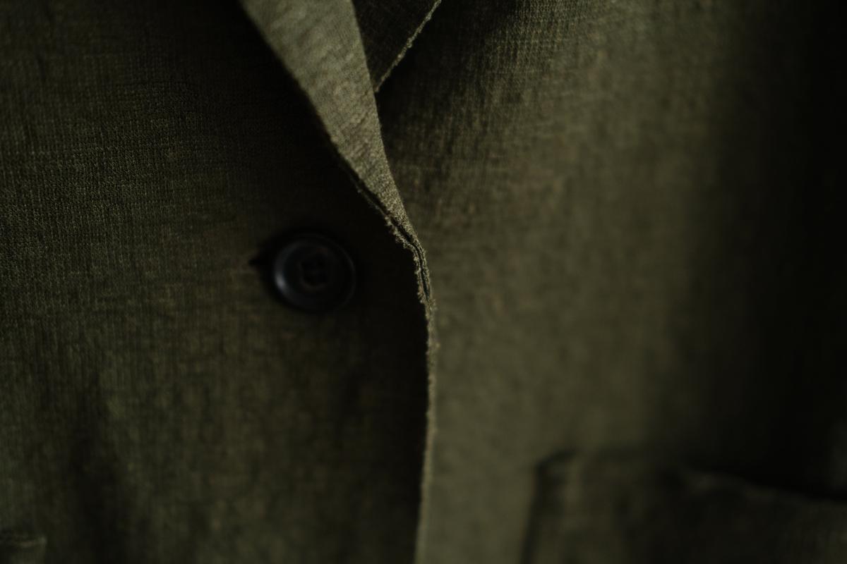 リネンニット ジャケット｜レディース｜モスグリーン