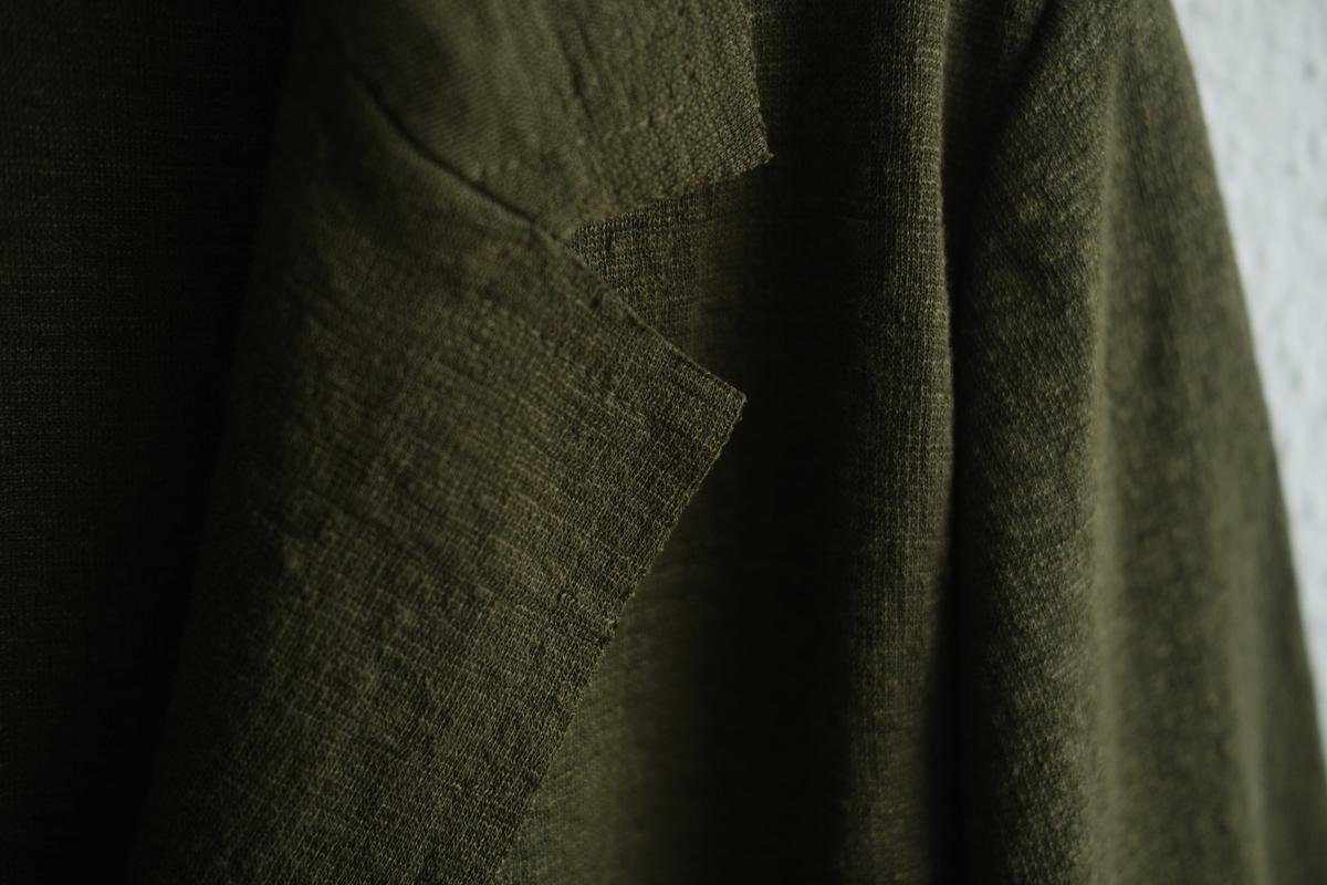 リネンニット ジャケット｜レディース｜モスグリーン