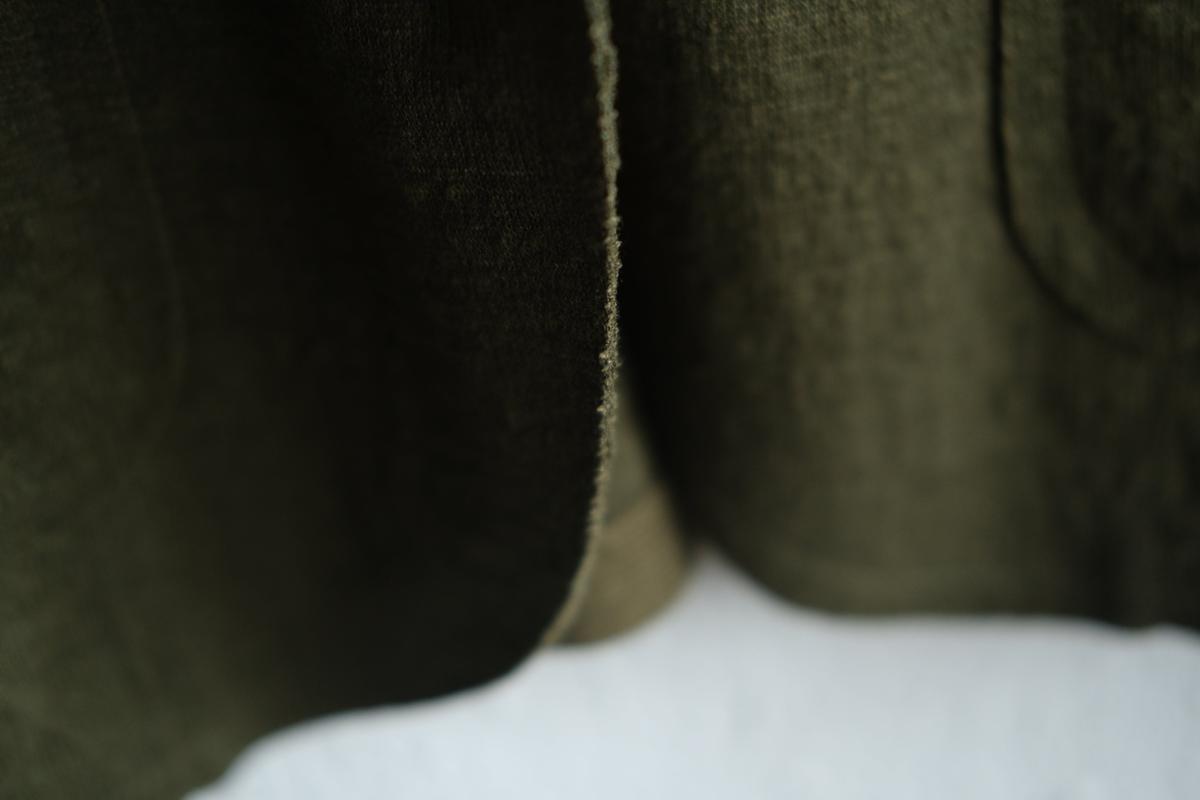 リネンニット ジャケット｜レディース｜モスグリーン