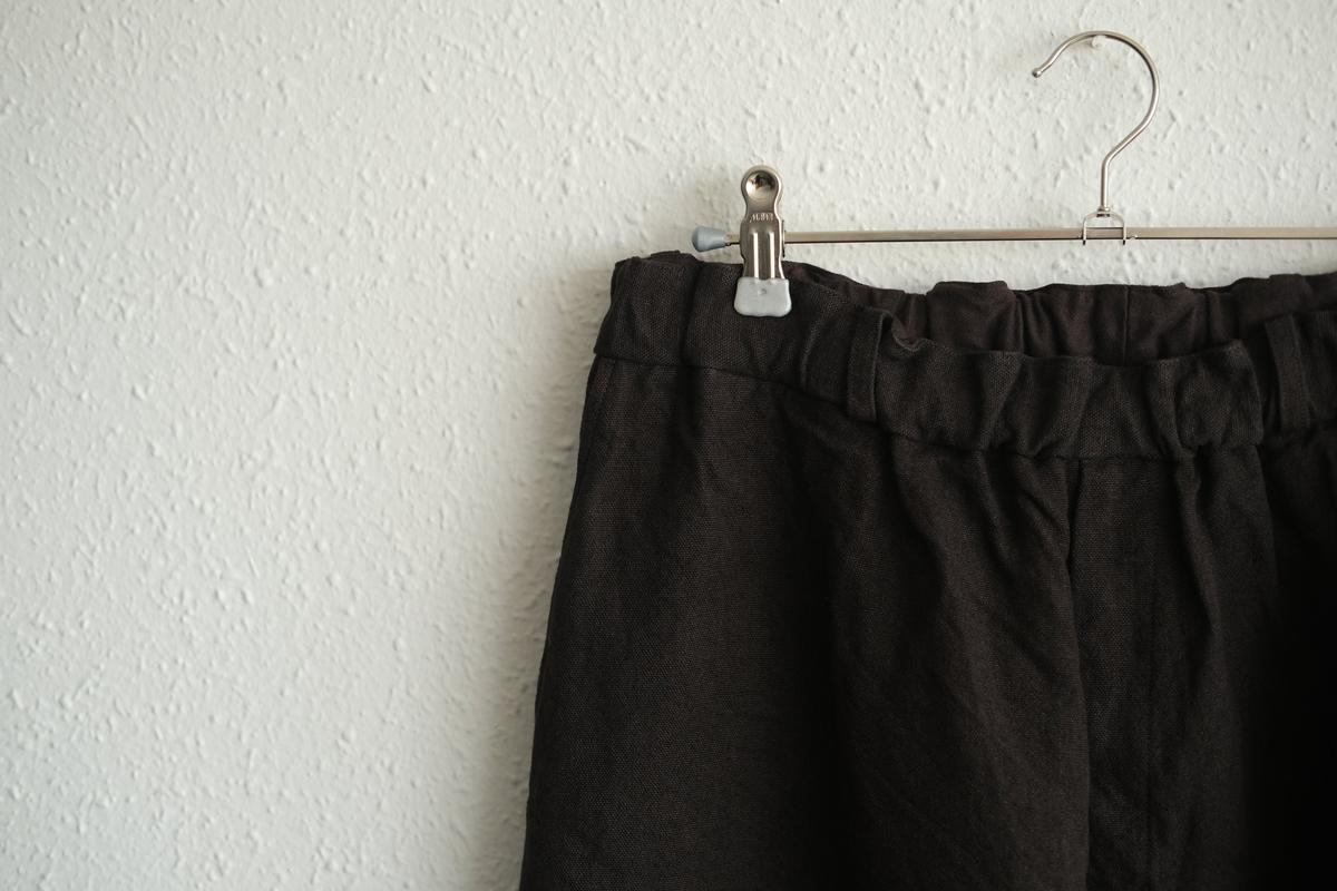 MITTAN / 亜麻苧麻ワイドパンツ こげ茶 PT-92 / unisex