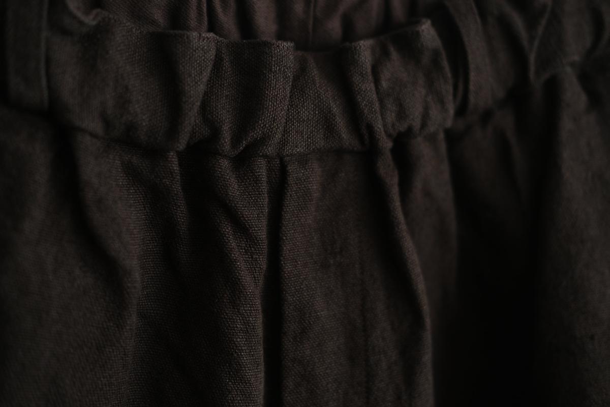MITTAN / 亜麻苧麻ワイドパンツ こげ茶 PT-92 / unisex