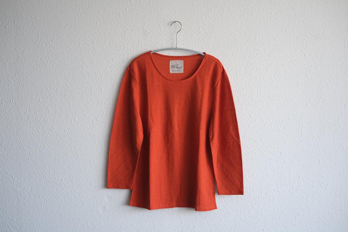 リネンコットンアンダーウェア7分袖｜レディース｜ドライオレンジ
