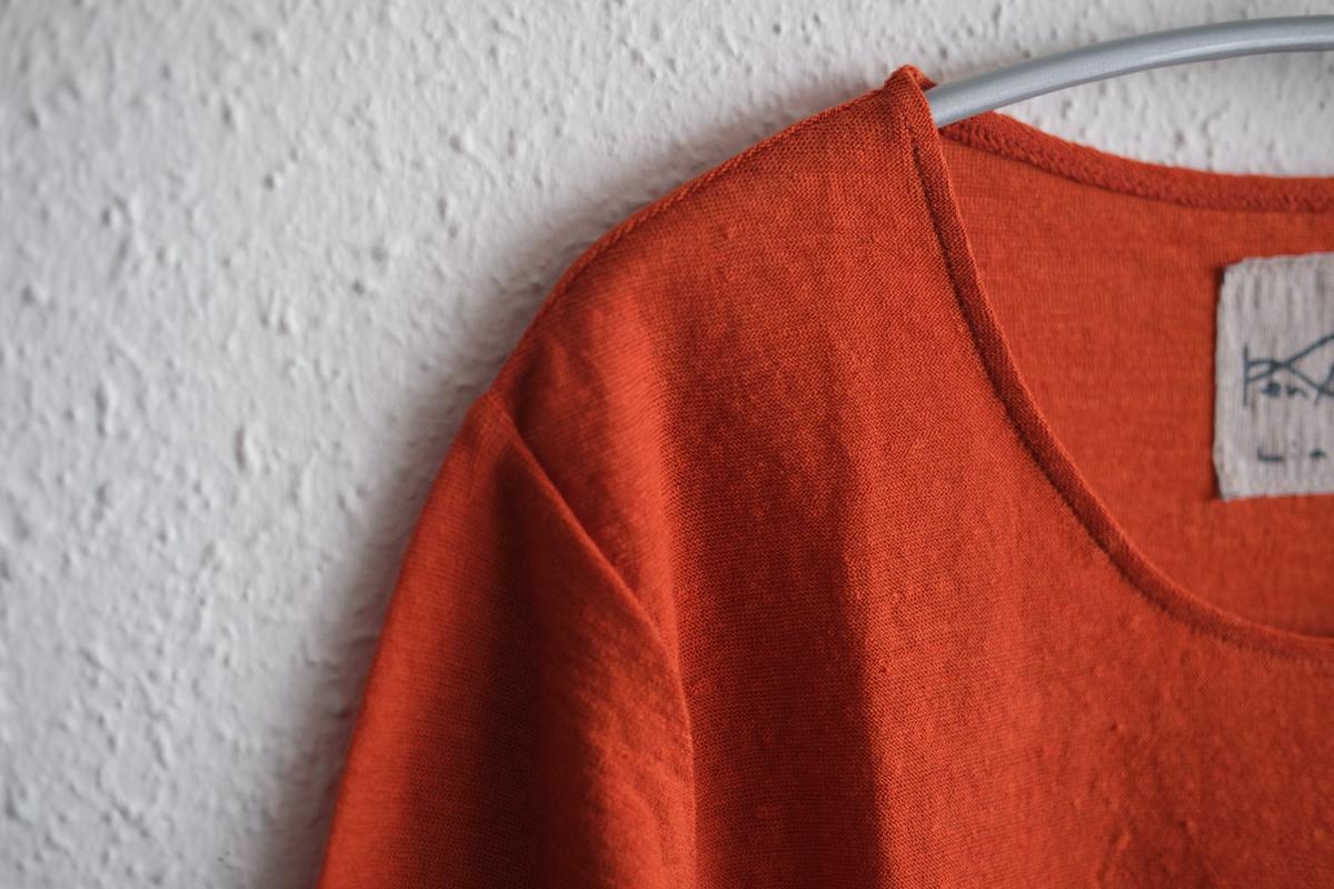 リネンコットンアンダーウェア7分袖｜レディース｜ドライオレンジ