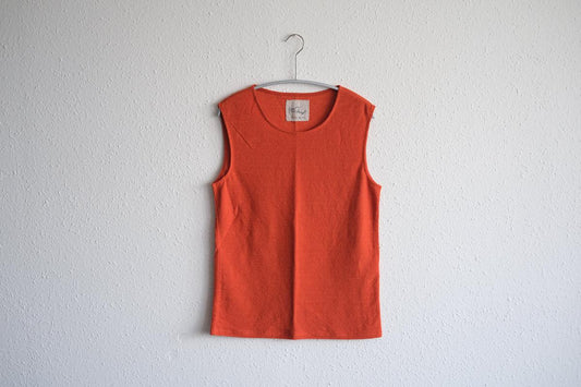 リネンコットンアンダーウェア ノースリーブ|レディース|ドライオレンジ
