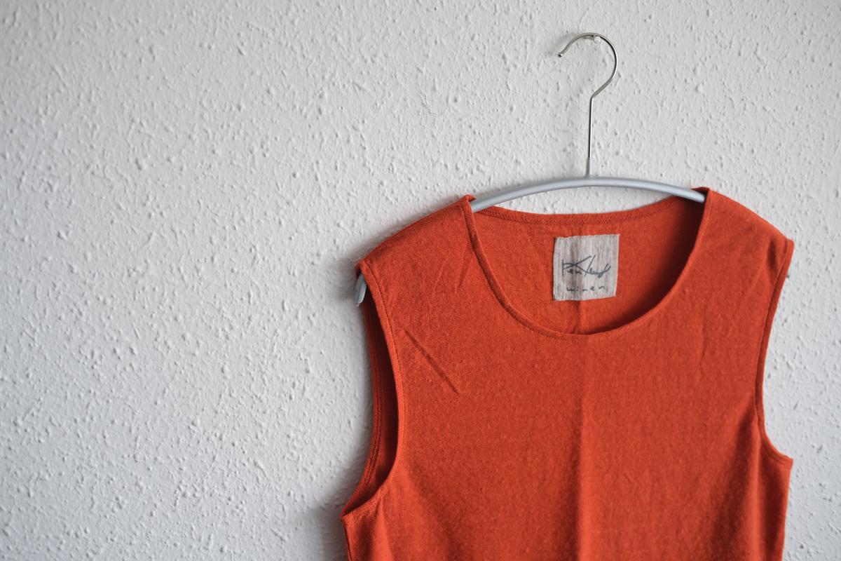 リネンコットンアンダーウェア ノースリーブ｜レディース｜ドライオレンジ