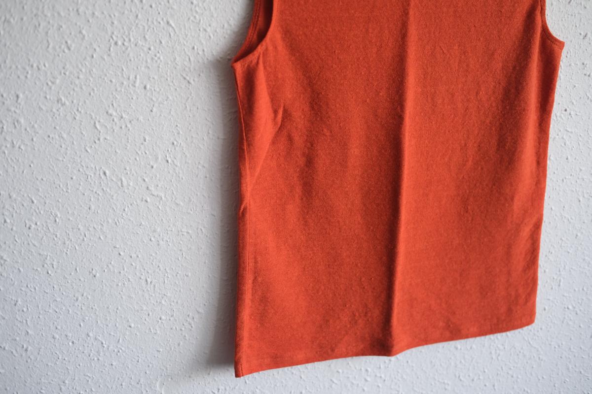 リネンコットンアンダーウェア ノースリーブ｜レディース｜ドライオレンジ