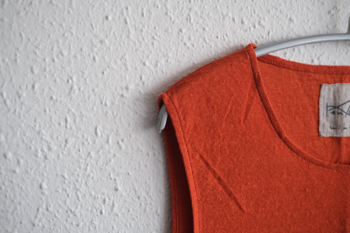 リネンコットンアンダーウェア ノースリーブ｜レディース｜ドライオレンジ