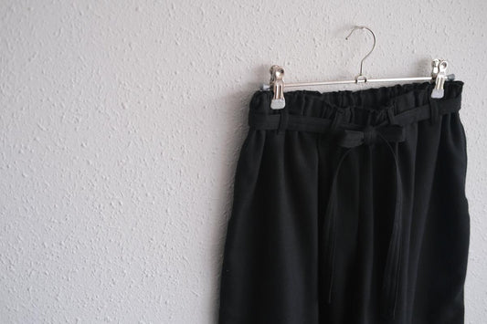 きるもの｜もんぺパンツ｜ウールコットン｜ブラック｜unisex freesize