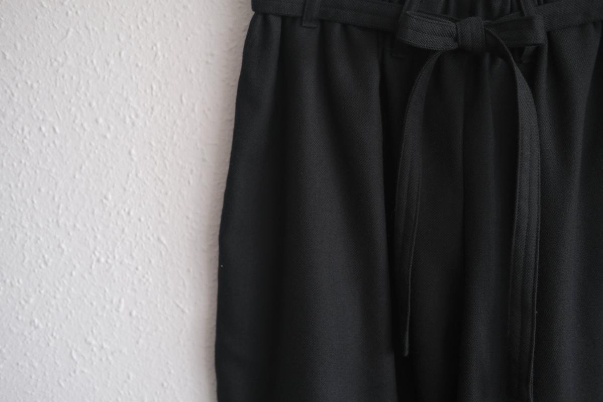 きるもの｜もんぺパンツ｜ウールコットン｜ブラック｜unisex freesize