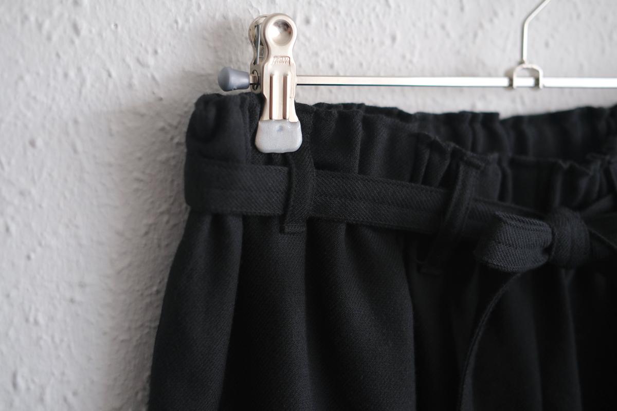 きるもの｜もんぺパンツ｜ウールコットン｜ブラック｜unisex freesize