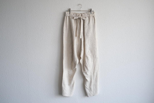 きるもの|もんぺパンツ|リネン|ベージュ|unisex freesize