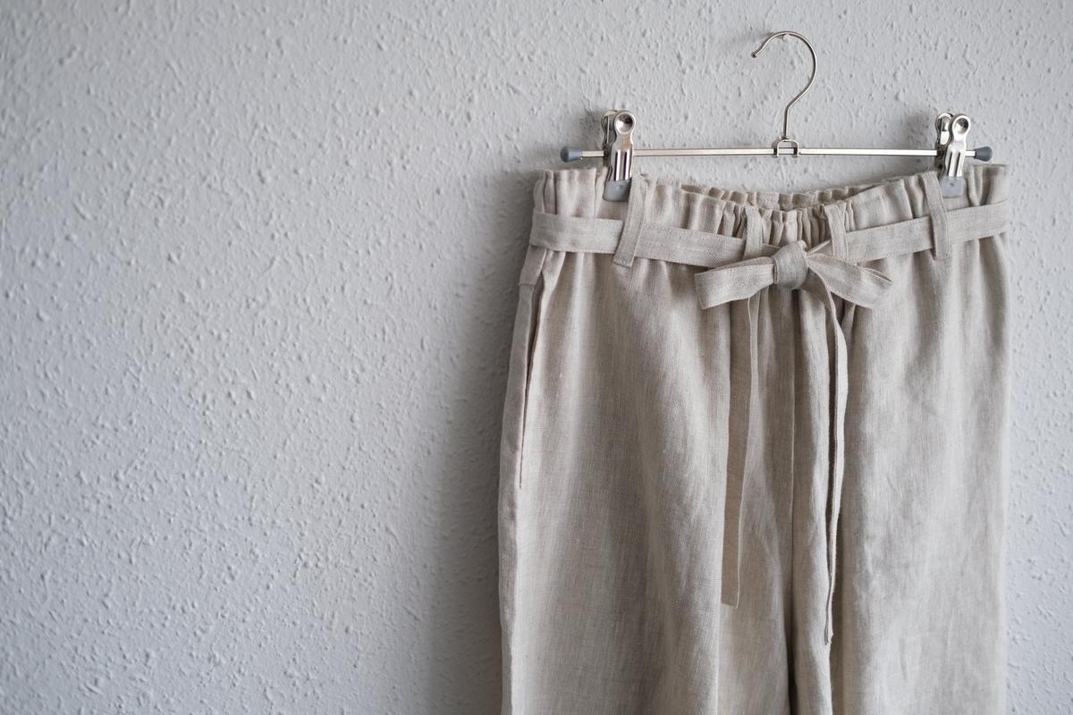 きるもの｜もんぺパンツ｜リネン｜ベージュ｜unisex freesize