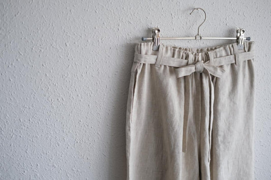 きるもの｜もんぺパンツ｜リネン｜ベージュ｜unisex freesize
