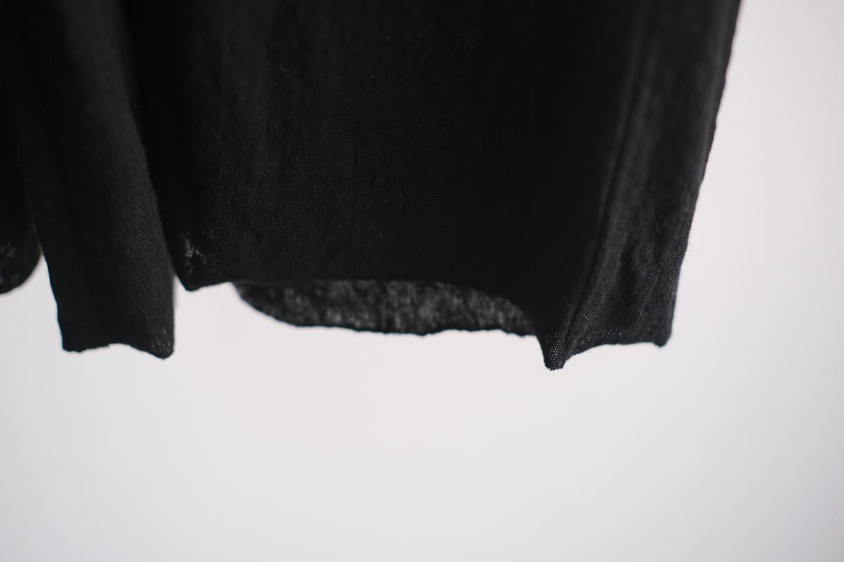 リネンキュプラアンダーウェアパンツ ミドル丈｜ブラック｜unisex 2 size