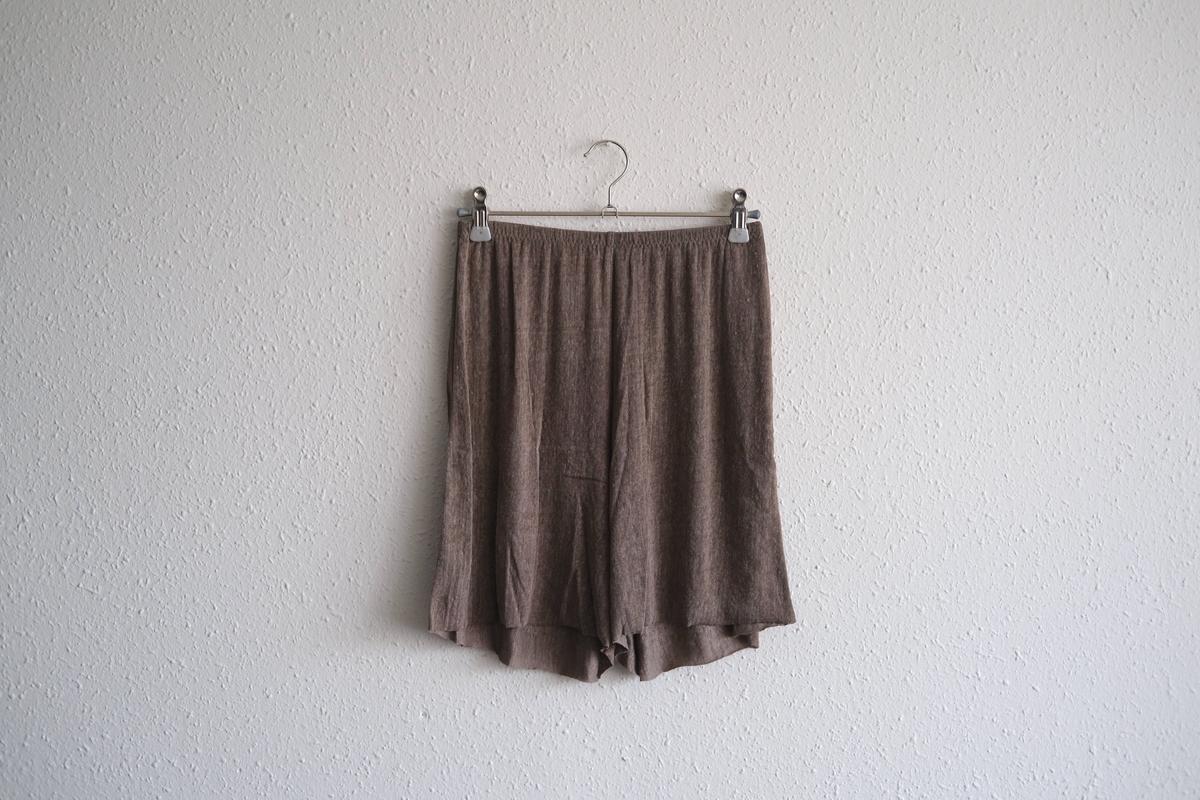 リネンキュプラアンダーウェアパンツ ショート丈｜スモークグレー｜unisex 2 size