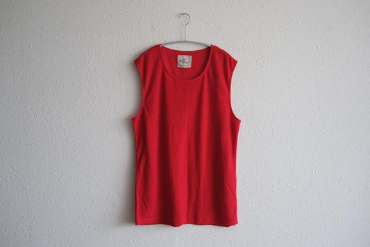 リネンコットンアンダーウェア ノースリーブ｜メンズ｜レッド