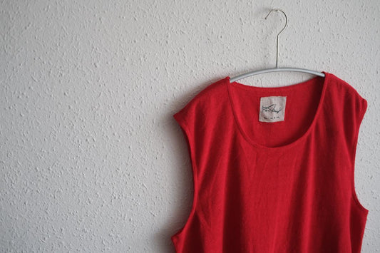 リネンコットンアンダーウェア ノースリーブ|メンズ|レッド
