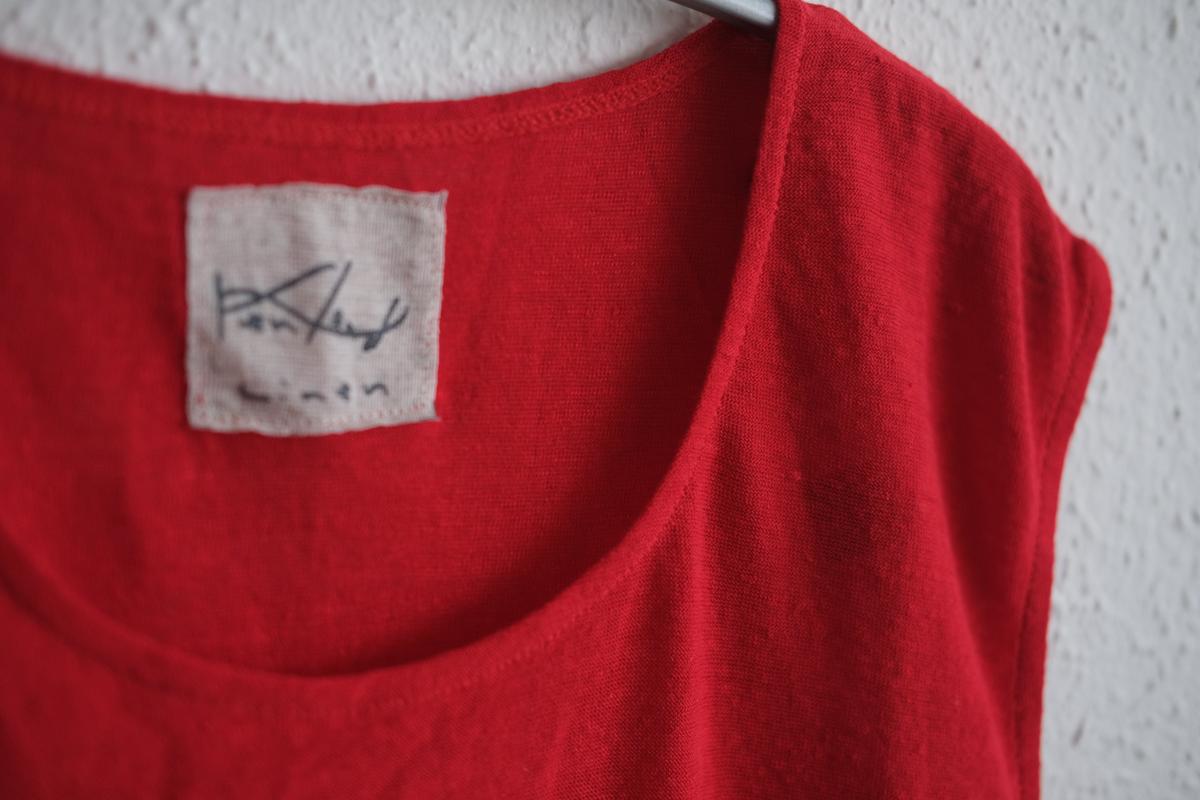 リネンコットンアンダーウェア ノースリーブ｜メンズ｜レッド