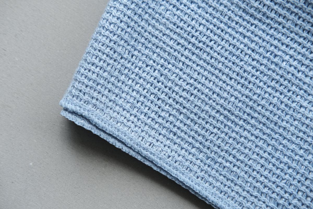 リネンニット メッシュタオル｜サックス