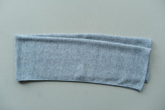 リネンニット ストライプフェイスタオル|ライトネイビー×ホワイト