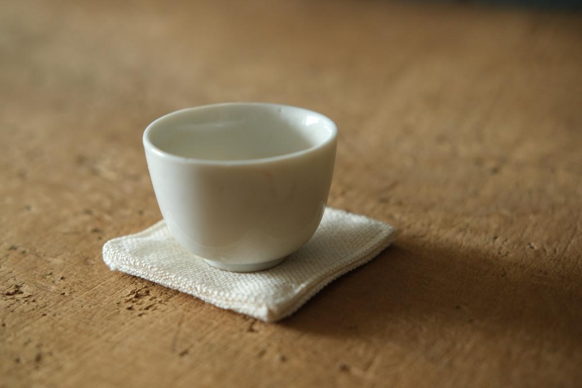 リネンコースター 6×6cm｜厚地・ホワイト