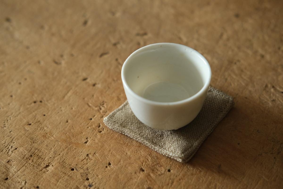 リネンコースター 6×6cm｜厚地・サンドベージュ