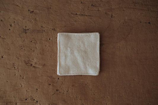 リネンコースター 6×6cm｜厚地・ホワイト
