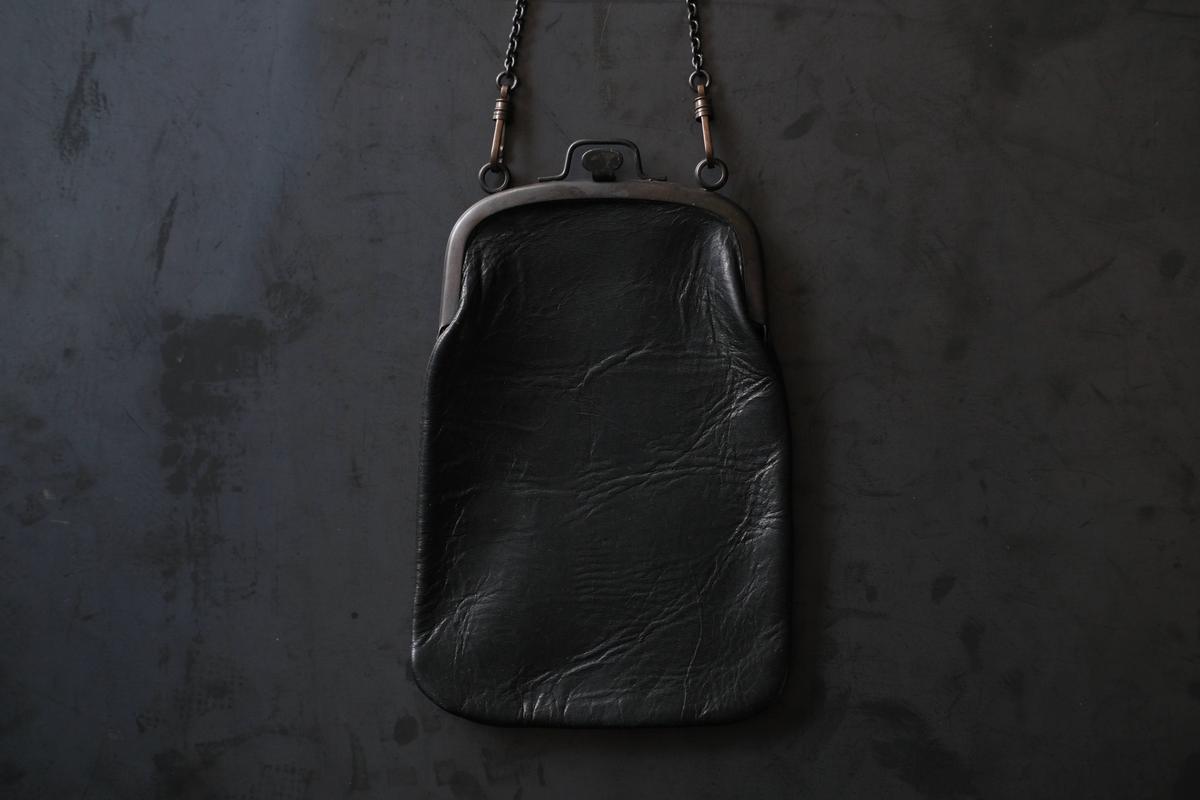 frame porch ＜エゾ鹿革黒染・M＞ レザーショルダーポーチ SHC-21D