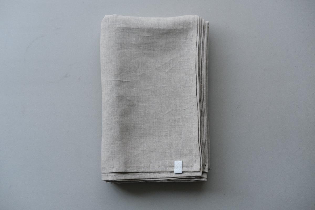 リネンのフラットシーツ 平織・生成り・中厚