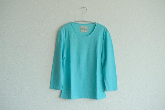 リネンコットンアンダーウェア7分袖|レディース|アイスブルー