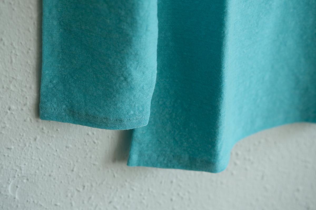 リネンコットンアンダーウェア7分袖｜レディース｜アイスブルー